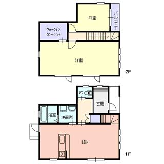 Floor plan. 19,800,000 yen, 2LDK, Land area 168.14 sq m , Building area 89.5 sq m