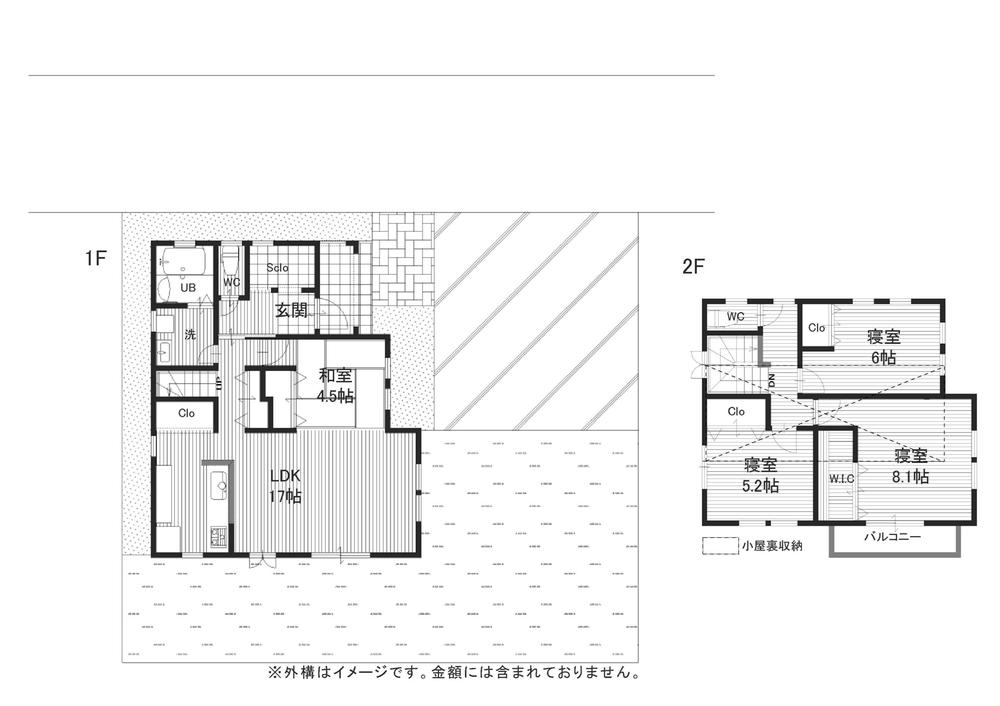 Floor plan. 22,800,000 yen, 4LDK, Land area 197.49 sq m , Building area 106.61 sq m