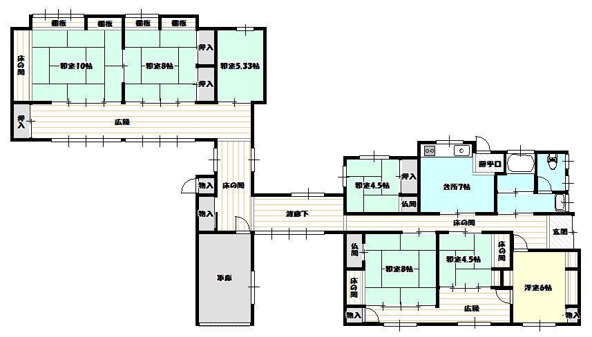 Floor plan. 16 million yen, 7DK, Land area 740.58 sq m , Building area 210.99 sq m