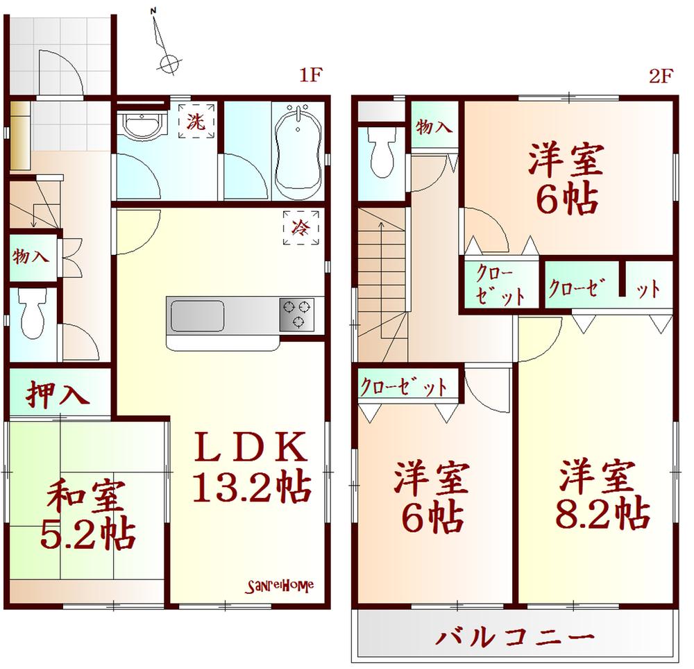 Floor plan. (1 Building), Price 20,900,000 yen, 4LDK, Land area 147.01 sq m , Building area 91.93 sq m
