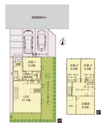 Floor plan. 22.5 million yen, 4LDK, Land area 163.25 sq m , Building area 117.58 sq m