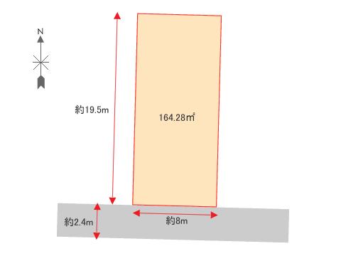 Compartment figure. Land price 4.8 million yen, Land area 164.28 sq m