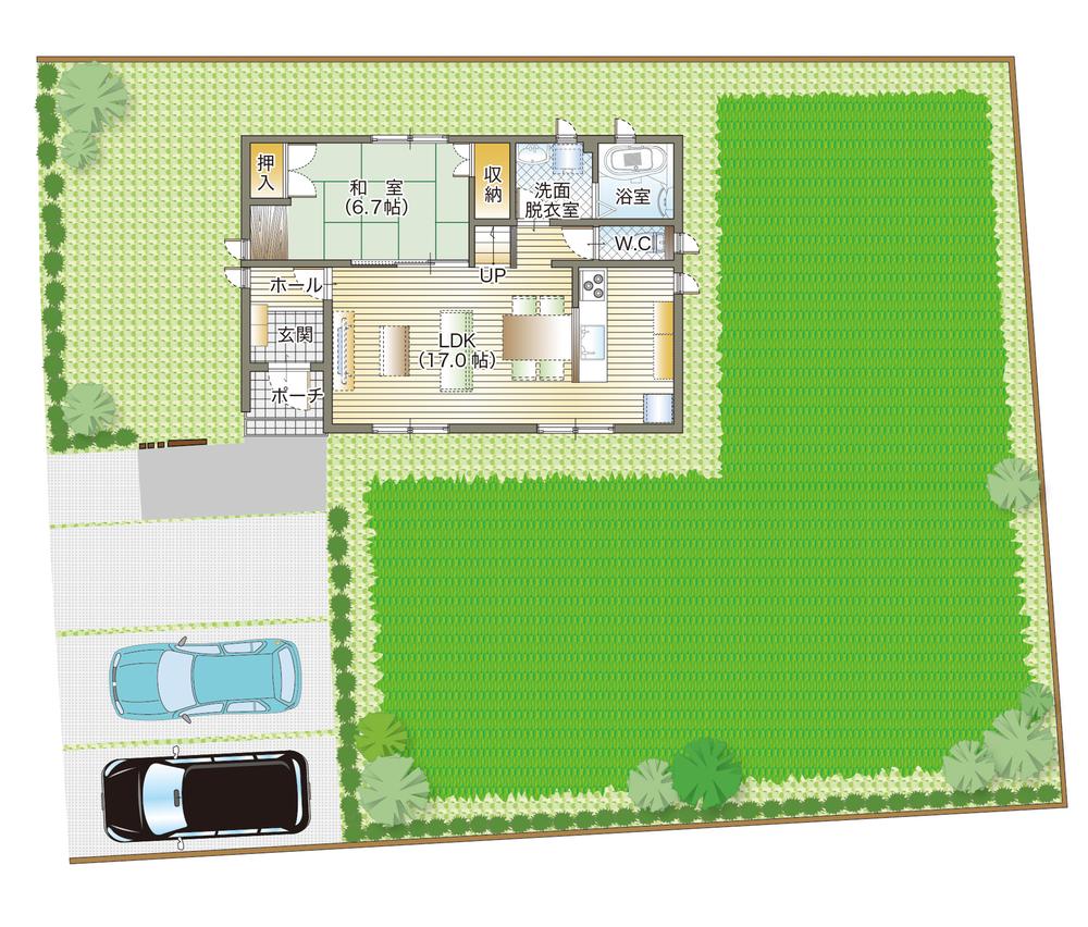 Floor plan. 25,400,000 yen, 4LDK, Land area 372.4 sq m , Also spacious building area 107.65 sq m garden! 