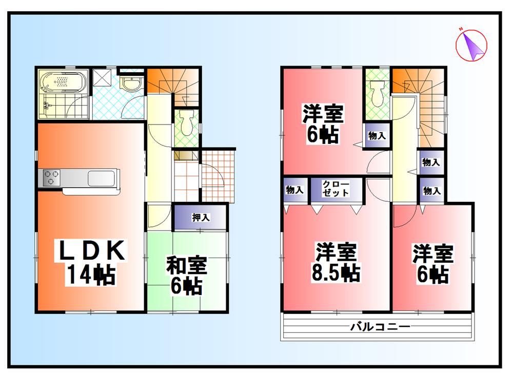 Floor plan. 18.5 million yen, 4LDK, Land area 149.96 sq m , Building area 93.15 sq m