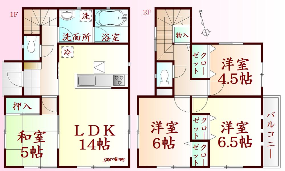 Floor plan. (Building 2), Price 17.8 million yen, 4LDK, Land area 152.43 sq m , Building area 86.67 sq m