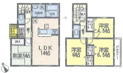 Floor plan. (Building 2), Price 17.8 million yen, 4LDK, Land area 152.43 sq m , Building area 86.67 sq m