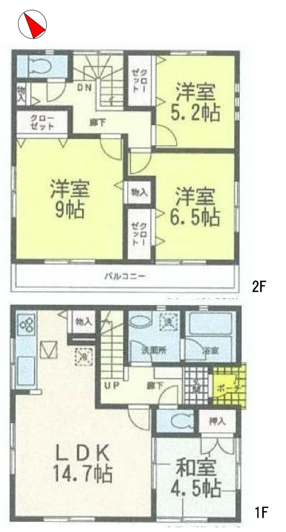 Floor plan. 24,800,000 yen, 4LDK, Land area 148.78 sq m , Building area 95.98 sq m