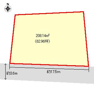 Compartment figure. Land price 12 million yen, Land area 208.14 sq m