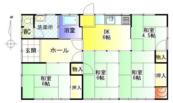 Floor plan. 7.9 million yen, 4DK, Land area 353.29 sq m , Building area 69.56 sq m