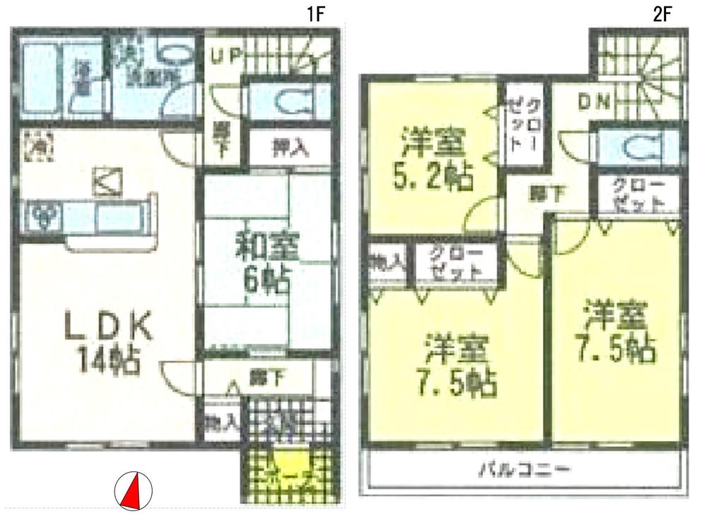 Floor plan. 20,900,000 yen, 4LDK, Land area 150.69 sq m , Building area 97.2 sq m