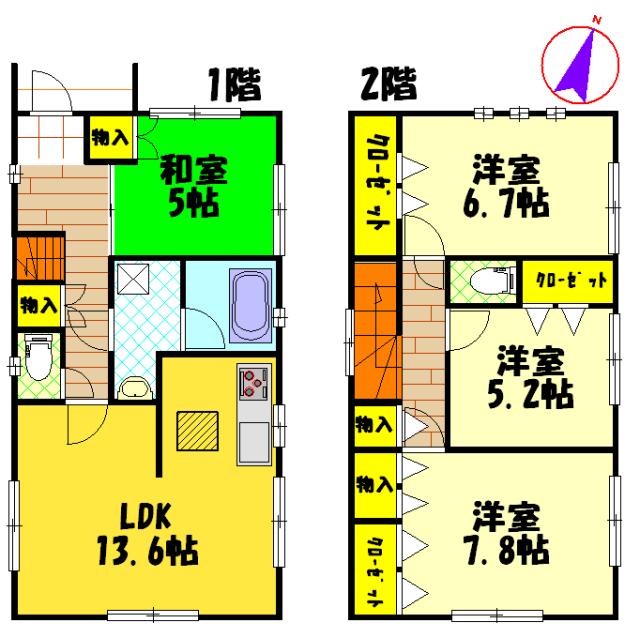 Floor plan. 15.9 million yen, 4LDK, Land area 147.83 sq m , Building area 93.14 sq m 3 Building floor plan