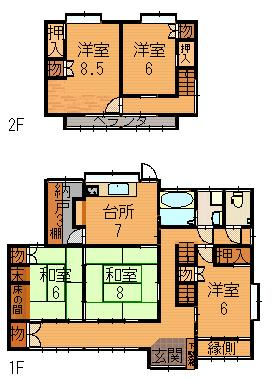Floor plan. 12.5 million yen, 5DK + S (storeroom), Land area 303.54 sq m , If the building area 125.47 sq m present situation and the floor plan is different from, It will honor the current state.