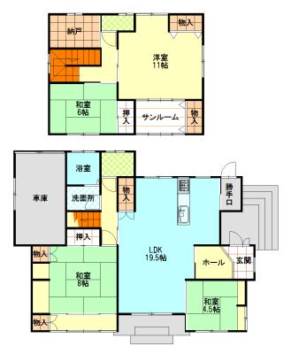 Floor plan. 14.8 million yen, 4LDK + S (storeroom), Land area 368.19 sq m , Building area 150.62 sq m
