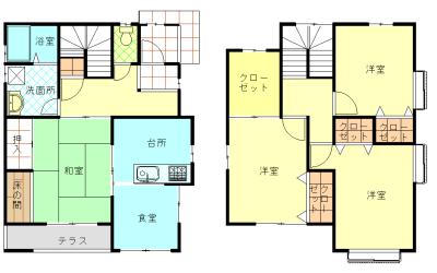 Floor plan. 11.5 million yen, 4DK, Land area 178.87 sq m , Building area 88.87 sq m