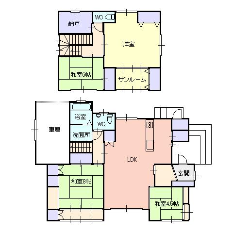 Floor plan. 15.8 million yen, 4LDK, Land area 368.19 sq m , Building area 150.62 sq m