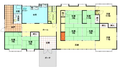 Floor plan. 3.8 million yen, 8DK + S (storeroom), Land area 2,101.07 sq m , Building area 219.51 sq m