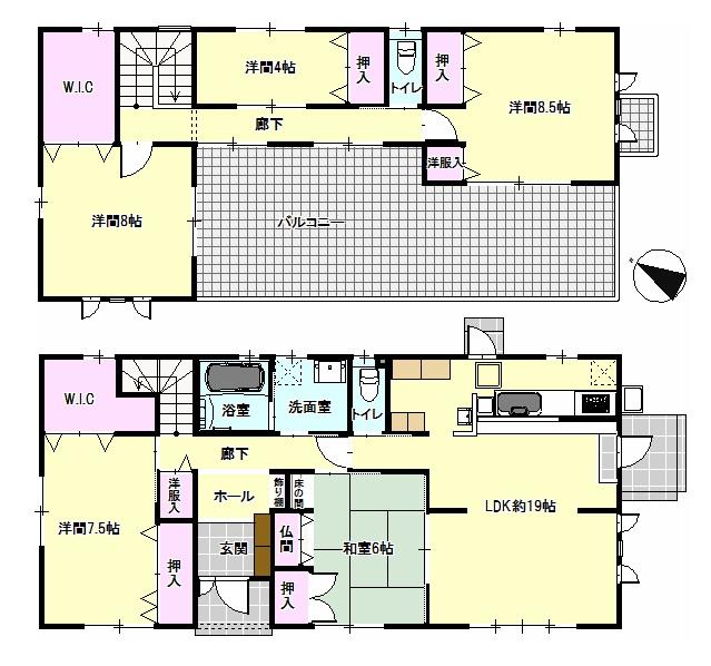 Floor plan. 24,700,000 yen, 5LDK + S (storeroom), Land area 228.7 sq m , Building area 154.61 sq m