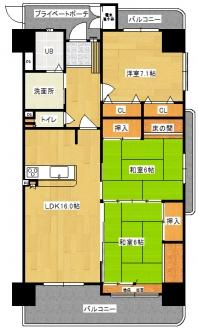 Floor plan. 3LDK, Price 21,800,000 yen, Occupied area 82.28 sq m