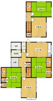 Floor plan. 13.5 million yen, 5DK, Land area 170.17 sq m , Building area 91.91 sq m