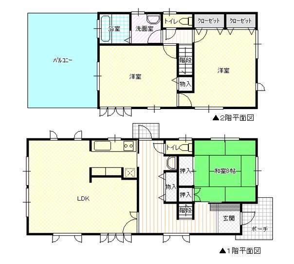Floor plan. 23.8 million yen, 3LDK, Land area 222.22 sq m , Building area 122.07 sq m wide balcony