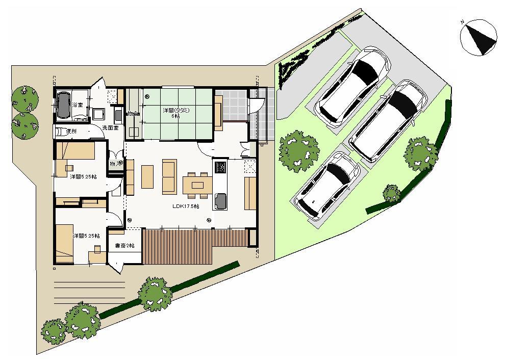 Floor plan. 31,800,000 yen, 3LDK, Land area 242.75 sq m , Building area 83.63 sq m can be relaxed parking