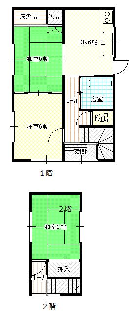 Floor plan. 5 million yen, 3DK, Land area 237.82 sq m , Building area 65.26 sq m