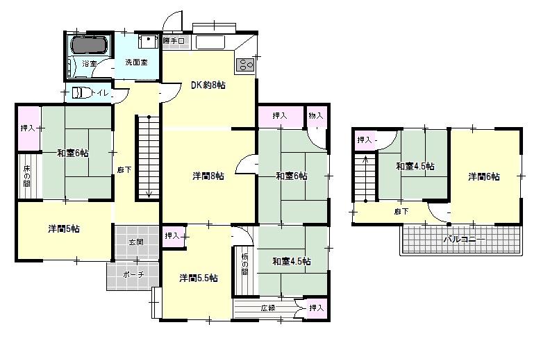 Floor plan. 8.9 million yen, 8DK, Land area 311.12 sq m , Building area 130.32 sq m