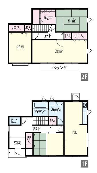 Floor plan. 15.8 million yen, 4DK, Land area 227.81 sq m , Building area 104.33 sq m