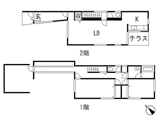 Floor plan. 29,800,000 yen, 2LDK, Land area 209.22 sq m , Building area 108.86 sq m