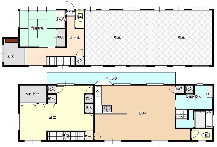 Floor plan. 23 million yen, 2LDK + 2S (storeroom), Land area 1,139.56 sq m , Building area 210.18 sq m