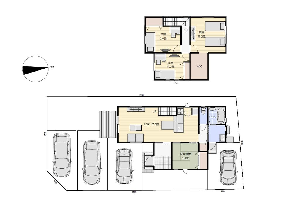 Floor plan. (Ojihon cho A), Price 21 million yen, 4LDK+S, Land area 201.44 sq m , Building area 99.36 sq m