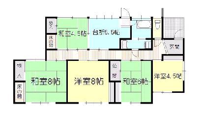 Floor plan. 4.5 million yen, 5DK, Land area 316.55 sq m , Building area 103.43 sq m