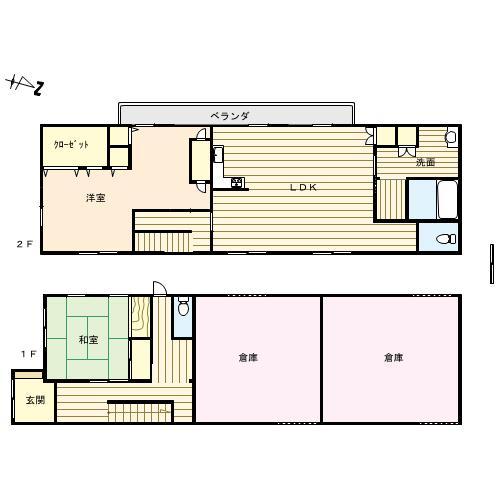Floor plan. 23 million yen, 2LDK + S (storeroom), Land area 1,139.56 sq m , Building area 210.18 sq m