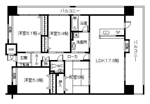 Floor plan. 4LDK, Price 22,800,000 yen, Occupied area 89.94 sq m , Balcony area 28.35 sq m