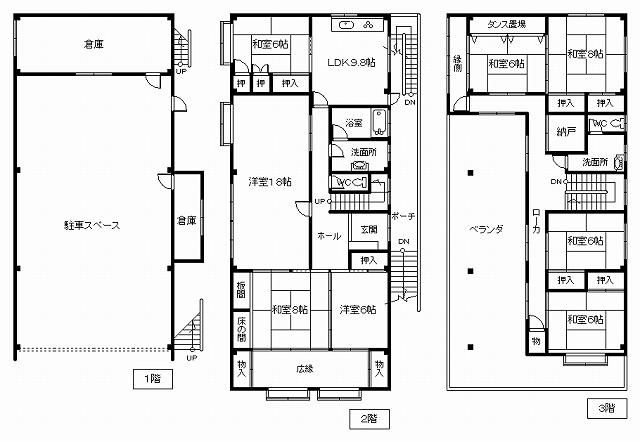 Floor plan. 15 million yen, 8LDK, Land area 220.32 sq m , Building area 347.14 sq m