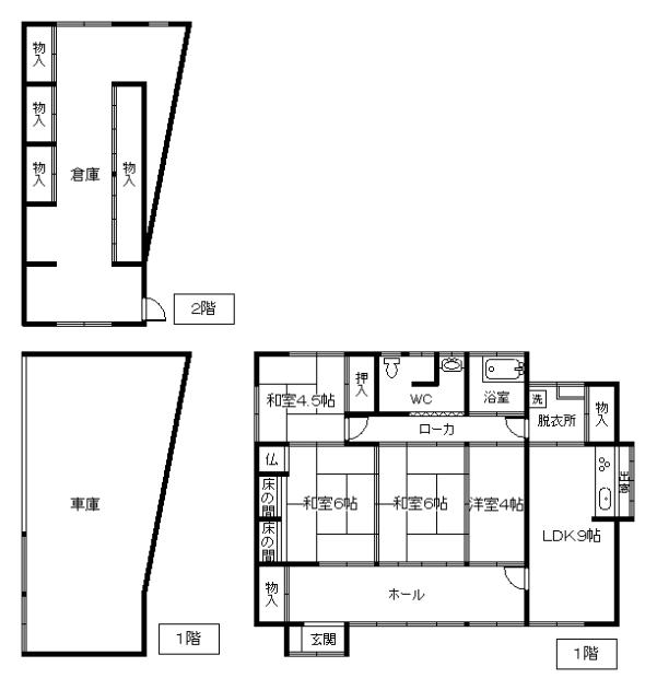 Floor plan. 3.8 million yen, 4LDK, Land area 457.84 sq m , Building area 99.5 sq m