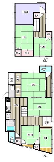 Floor plan. 6.5 million yen, 6K + S (storeroom), Land area 116.08 sq m , Building area 123.87 sq m