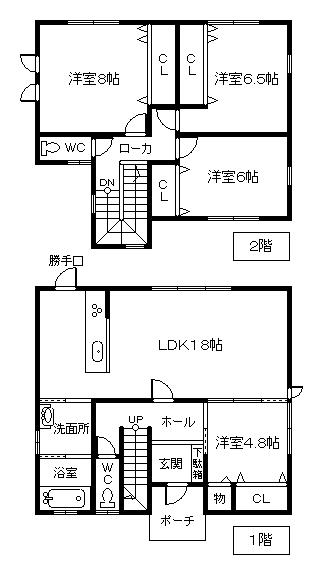 Floor plan. 24.6 million yen, 4LDK, Land area 179.79 sq m , Building area 108.47 sq m