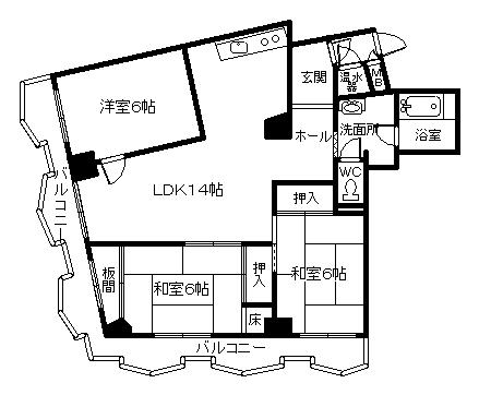 Floor plan. 3LDK, Price 7.8 million yen, Occupied area 73.01 sq m , Balcony area 12.42 sq m