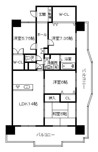 Floor plan. 4LDK, Price 16.8 million yen, Occupied area 91.81 sq m , Balcony area 32.13 sq m