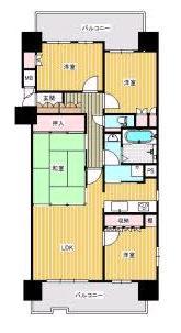 Floor plan. 4LDK, Price 15 million yen, Occupied area 86.44 sq m , Balcony area 21.11 sq m