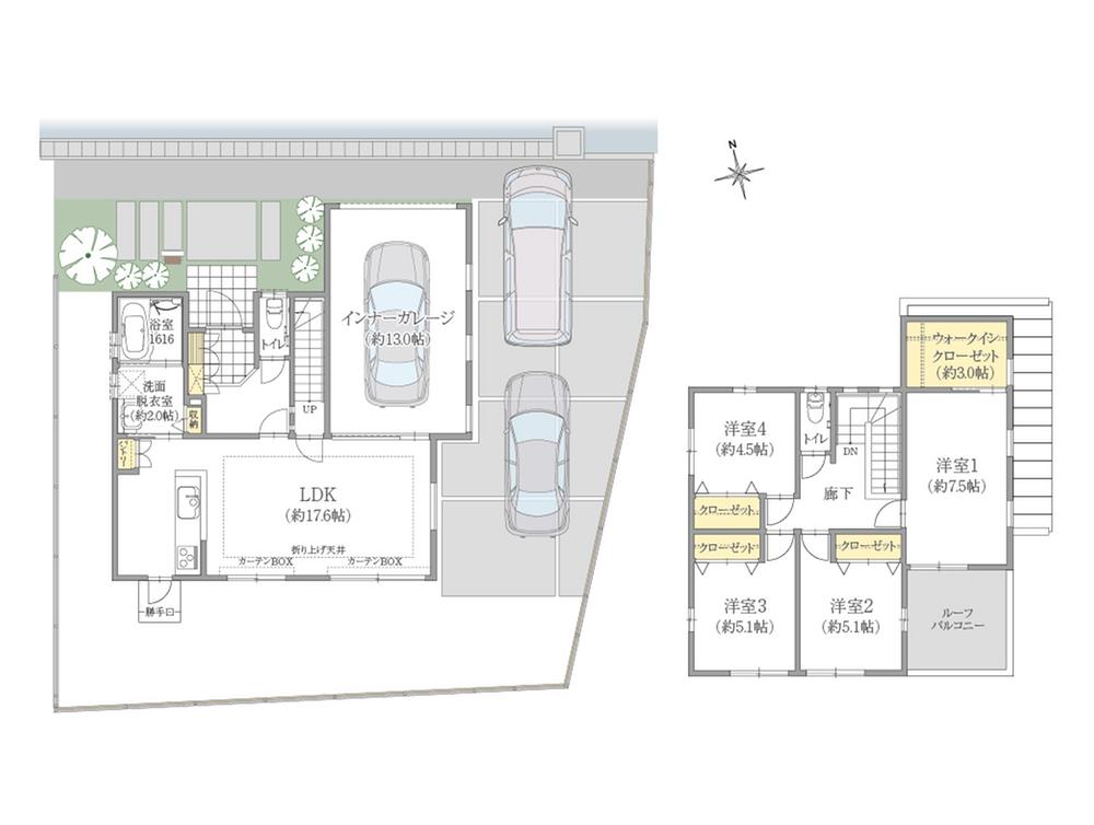 Floor plan. 27,800,000 yen, 4LDK, Land area 200.85 sq m , Building area 126.69 sq m land plan ・ Floor plan