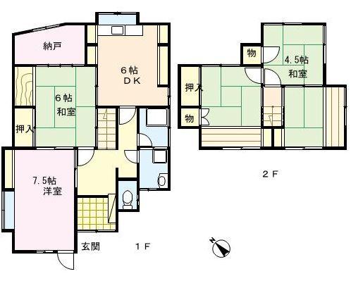 Floor plan. 4 million yen, 4DK + S (storeroom), Land area 105.85 sq m , Building area 66.78 sq m