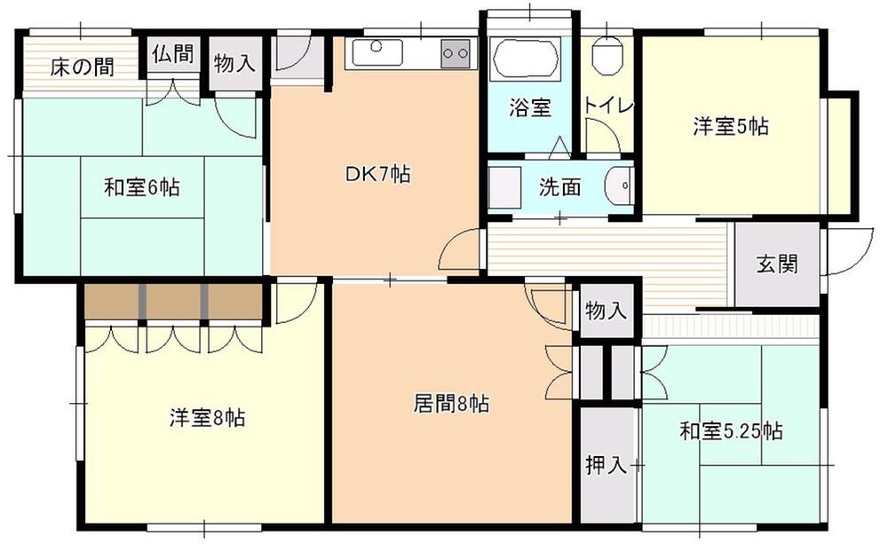 Floor plan. 7.8 million yen, 5DK, Land area 208.26 sq m , Building area 97.01 sq m