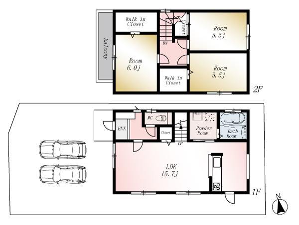Floor plan. (No. 4 locations), Price 19,800,000 yen, 4LDK, Land area 115.75 sq m , Building area 81.98 sq m