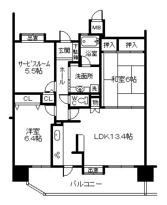 Floor plan. 3LDK, Price 15.9 million yen, Footprint 66.4 sq m , Balcony area 14.16 sq m