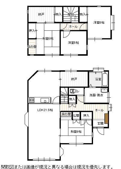Floor plan. 14.5 million yen, 4LDK + S (storeroom), Land area 235.67 sq m , Building area 128.42 sq m