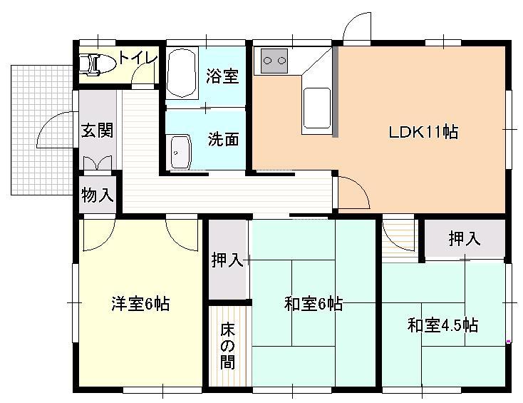 Floor plan. 14.8 million yen, 3LDK, Land area 175.02 sq m , Building area 80 sq m