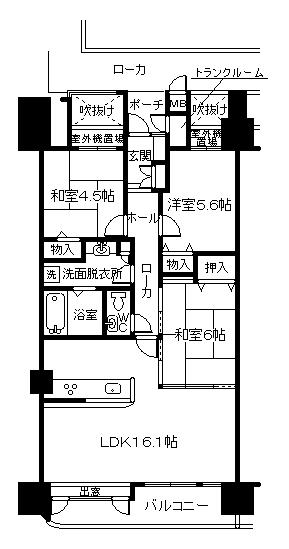 Floor plan. 3LDK, Price 12.8 million yen, Footprint 81.8 sq m , Balcony area 18.44 sq m