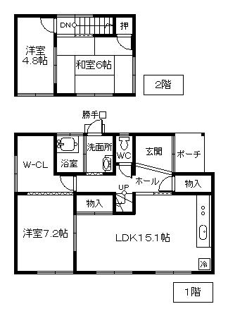 Floor plan. 12.8 million yen, 3LDK, Land area 179.47 sq m , Building area 89 sq m